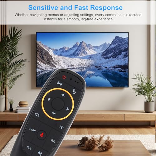 Air Mouse Remote, Gyro Game Remote Motion Controlled 2.4GHz Wireless Voice 6 Axis Gyroscope Learning USB Plug and Play with Receiver for TV PC Android Box