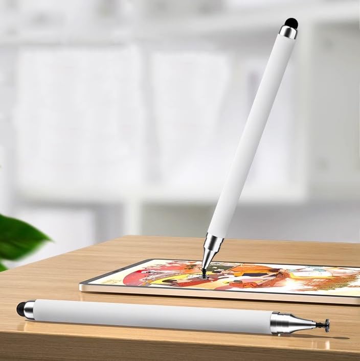 2 in 1 Stylus Pens for Touch Screens, High Sensitivity & Precision Capacitive Stylus for All Universal Touchscreen Devices (White) - color: White
