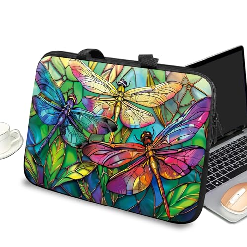 Protective Laptop Case Sleeve 13 inch with Handle and Zipper, Tablet Carrying Case Laptop Cover Briefcase Portable Tote Bag for Men Women, Color Dragonfly - color: Color Dragonfly, size: 13 inch