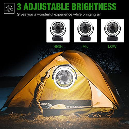 Rechargeable RV Cooling Fan Light, 4-Speed Portable Desk Fan, Dia: 5.5inch, Rotatable Clip-On & Wall-Mount Fan for Home Office RV Travel, 5000mAh Battery - color: Black