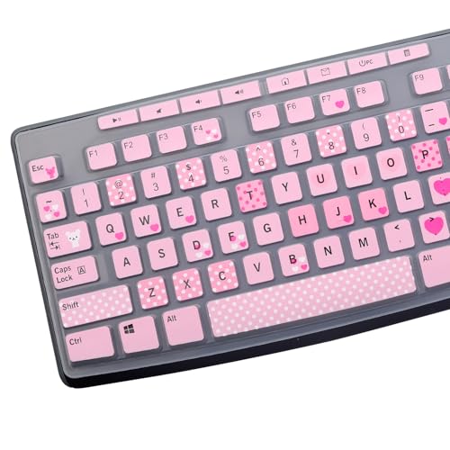 Keyboard Cover for Logitech MK295 MK275 MK270 Wireless Keyboard, Logitech K200 K260 K270 MK200 MK260 K270 K275 K295 Keyboard Skin Protector-Lovly - color: Lovly