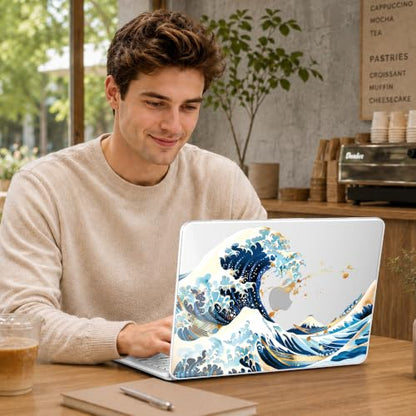 Compatible with MacBook Neo 13 inch (2026 Release A3404) (A18 Pro) with Liquid Retina Display, Printed Slim Protective Case with Screen Protector & Keybaord Cover, Blue Wave - color: Blue Wave