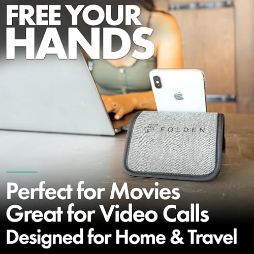 Airplane Phone Holder - Foldable Phone Stand for Plane Travel | Tweed Design,Tabletop Mount Desk, Plane Tray Seat back, Treadmill, Fits iPhone Cell Phone, 9 x 4.3 in - color: Tweed, size: Large