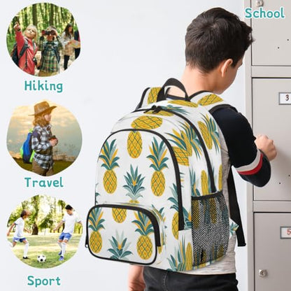 Tropical Pineapple Laptop Backpack for Women Men, 18.3 Inch Travel Work Backpacks, Hawaiian Pineapple Waterproof Computer Casual Daypack Nurse Teacher Bags - color: Multicolor 4