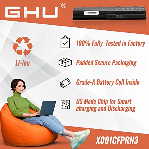GHU MU06 MU09 Laptop Battery 58Wh Replacement for HP Compaq Presario CQ32 CQ42 CQ43 CQ56 CQ57 CQ62 CQ72 CQ630, Compatible with 593553-001 593554-001 WD548AA WD549AA - style: 58 Wh/MU06