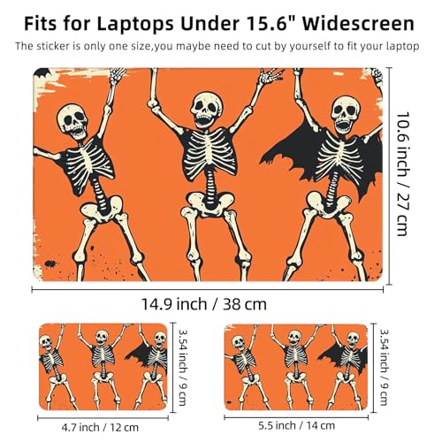 Aesthetic Laptop Skin Cover,12-15.6 Inch Universal Vinyl Sticker Decal,Waterproof Scratch-Resistant Notebook Wrap,Removable Residue-Free Protector,Dancing Skeletons Halloween - color: Dancing Skeletons Halloween