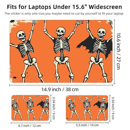 Aesthetic Laptop Skin Cover,12-15.6 Inch Universal Vinyl Sticker Decal,Waterproof Scratch-Resistant Notebook Wrap,Removable Residue-Free Protector,Dancing Skeletons Halloween - color: Dancing Skeletons Halloween