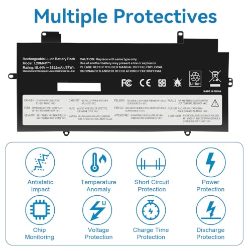 Futurebatt L20M4P71 SB10T83216 Laptop Battery Replacement for Lenovo ThinkPad X1 Carbon 9th 10th 11th Gen X1 Yoga 6th 7th 8th Gen Series L20C4P71 SB10T83217 L20D4P71 L20L4P71 L20C4P71 - size: L20M4P71 11.18 5.59 0.67in