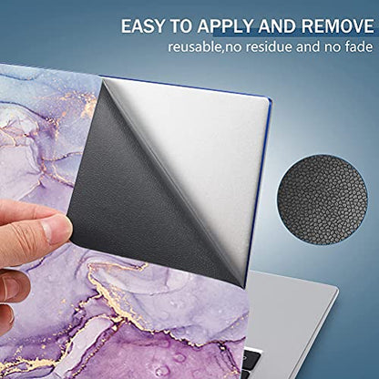 Laptop Skin Sticker Decal,13.3" 14" 15" 15.4" 15.6 inch Laptop Universal Vinyl Skin Sticker Cover,Dustproof Waterproof Reusable Art Decal Protector with Free 2 Wrist Pads (Marble 6) - color: Marble 6