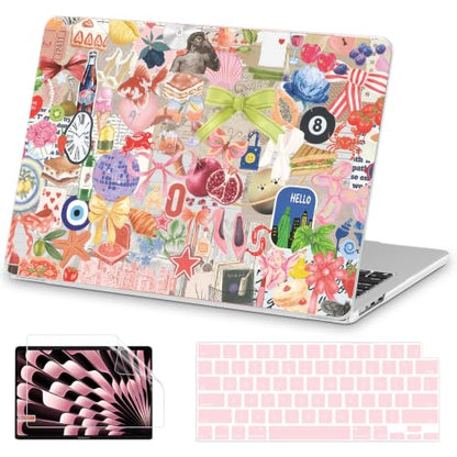AKIT for MacBook Air 13 inch Case M5 M4 M3 M2 2026-2022, Diverse Collage | A3449 A3240 A3113 A2681,Funny Unique Pattern Hard Shell Laptop Case+Screen Protector+Keyboard Cover for MacBook Air 13.6 inch - color: Diverse Collages
