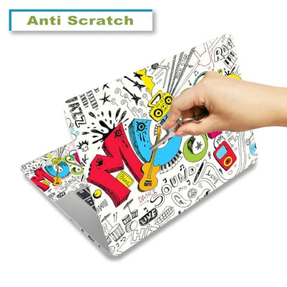 Laptop Decal Sticker Skin Cover, 12" 13.1" 13.3" 14" 15" 15.4" 15.6" Laptop Netbook Vinyl Art Skin Sticker Cover Notebook PC Protector (2 Wrist Pad Included), Removable Reusable, Creativity Music - color: Creativity Music