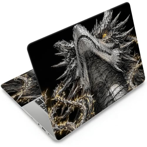 DEGDFSGR 12.1-15.6 Inch Universal Reusable Laptop Skin Sticker Decal, Waterproof Removable Protector for Notebook Cover, Scratch-Resistant Vinyl Cuttable Full Wrap Sticker, Dark Fantasy Dragon - color: Dark Fantasy Dragon
