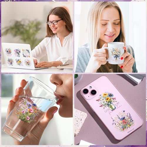 Rngmsi 20 Sheets Watercolor Floral Bible UV DTF Cup Wrap UV DTF Stickers | Wreath Uvdtf Decals, for 16 oz Glass Cups Mugs Tumblers Water Bottles, Waterproof, DIY Christian Crafts - style: Watercolor Bible