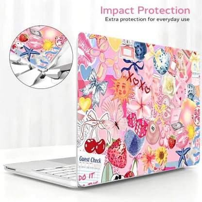 for MacBook Neo 13 inch Case 2026 A3404, Blush Aesthetic | Matte Hard Shell with Stylish Pink Collage Design, Scratch Resistant Protection, Precision Fit, and Lightweight Portability - color: Pink Collage