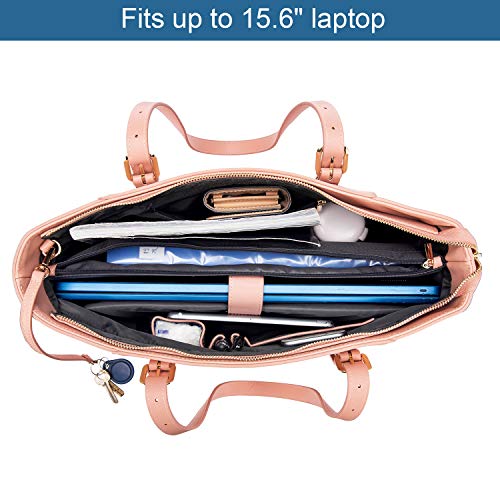 Professional Laptop Purse Tote Bag with Padded Compartment Fits Up to 15.6 Inch Computer, N°1-Pink - color: Pink
