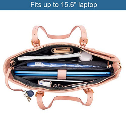 Professional Laptop Purse Tote Bag with Padded Compartment Fits Up to 15.6 Inch Computer, N°1-Pink - color: Pink