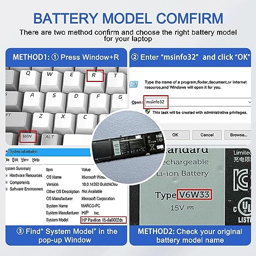 JOTACT V6W33 54Wh Laptop Battery Compatible with Dell Inspiron 5310 5415 3510 3511 3515 5410 5418 5510 5515 5518 Latitude 3320 3420 3520 Vostro 3510 3511 3515 5510 5410 Series Laptop TN70C G91J0 15V - size: 11.18*3.22*0.22inch V6W33