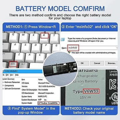 JOTACT V6W33 54Wh Laptop Battery Compatible with Dell Inspiron 5310 5415 3510 3511 3515 5410 5418 5510 5515 5518 Latitude 3320 3420 3520 Vostro 3510 3511 3515 5510 5410 Series Laptop TN70C G91J0 15V - size: 11.18*3.22*0.22inch V6W33