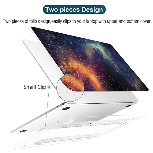 Compatible with MacBook Air 15 inch Case M4 2025 2024 2023 Release A3241 M3 A3114 M2 A2941 Durable Plastic Shell Case with Keyboard Cover & Mac OS Keyboard Sticker (Starry Landscape)