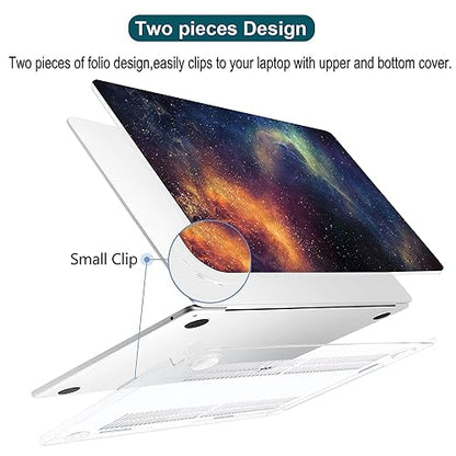 Compatible with MacBook Air 15 inch Case M4 2025 2024 2023 Release A3241 M3 A3114 M2 A2941 Durable Plastic Shell Case with Keyboard Cover & Mac OS Keyboard Sticker (Starry Landscape)