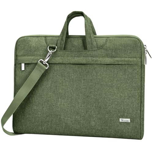 Voova 15.6-15 Inch Laptop Sleeve with Handle, MacBook Sleeve, Army Green | Splash-proof 15.6-inch laptop sleeve with handle and removable strap; fits notebooks and MacBook Pro for daily commute - color: Army Green, size: 14-15.6In & 2019 New Macbook Pro 1