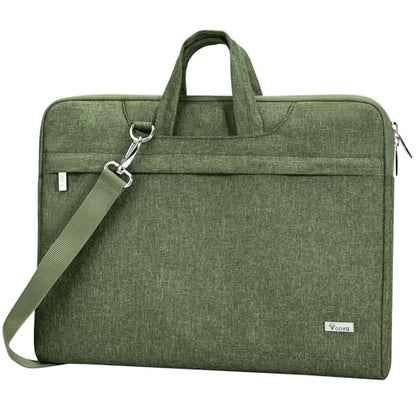 Voova 15.6-15 Inch Laptop Sleeve with Handle, MacBook Sleeve, Army Green | Splash-proof 15.6-inch laptop sleeve with handle and removable strap; fits notebooks and MacBook Pro for daily commute - color: Army Green, size: 14-15.6In & 2019 New Macbook Pro 1
