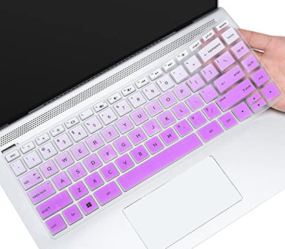 Keyboard Cover for HP Laptop 14/HP Pavilion 14-dq 14-fq 14-dk 14m-dh 14-cd/ce/cf 14-cf0006dx/cf0012dx 14-dq0052dx 14-dq5043cl 14-dq2078wm 14-dq0055dx 14-dq0002dx dq0057nr 14-fq0040nr/fq0050nr, Purple - color: Ombre Purple