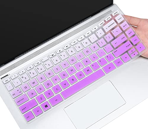 Keyboard Cover for HP Laptop 14/HP Pavilion 14-dq 14-fq 14-dk 14m-dh 14-cd/ce/cf 14-cf0006dx/cf0012dx 14-dq0052dx 14-dq5043cl 14-dq2078wm 14-dq0055dx 14-dq0002dx dq0057nr 14-fq0040nr/fq0050nr, Purple - color: Ombre Purple