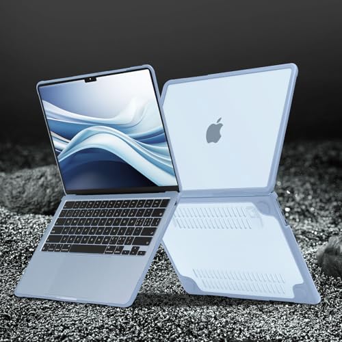 MOSISO Compatible with MacBook Air 13 inch Case M5 M4 M3 M2, Sky Blue | 4 in 1 Kit Anti-Crack Hard Shell with Kickstand for MacBook Air 13.6 inch Case 2026-2022 A3449 A3240 A3113 A2681 - color: Sky Blue