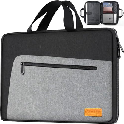 Laptop Sleeve, Slim Durable Notebook Computer Protection Case Business Briefcase Handle Bag Compatible with 14 15 15.4 inch MacBook Pro HP Dell Acer Asus Chromebook, Black/Grey - size: 15 Inch