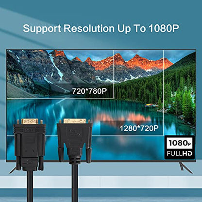 VCOM Male VGA to DVI Cable with Power, 6FT VGA to DVI-I Cable with USB,Gold Plated with Chip, Active Adapter Converter Cable for PC Laptop DVD Monitor HDTV Projector