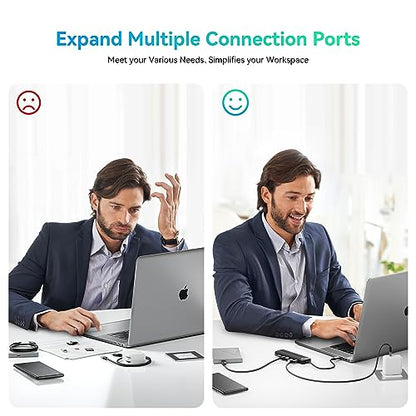 Yottamaster USB-C Hub 7 Ports with SD&TF Card Reader, 4K HDMI Display, Three 5Gbps USB-A Data Ports, 100W PD Input, Powered USB3.0 Hub, USB to HDMI Adapter for PC/Laptop