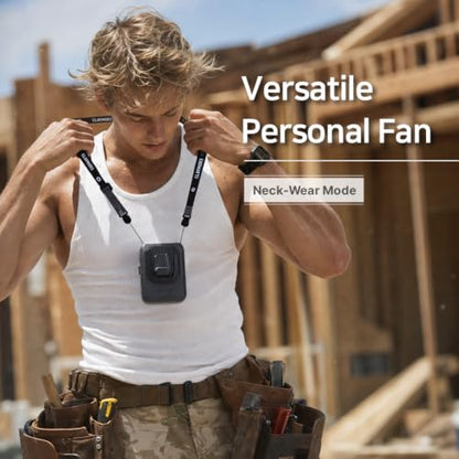 Claymore Clip Fan Plus Portable Wearable Shirt & Belt Clip Fan, Quiet BLDC Motor USB-C Rechargeable Personal Cooling Fan, Hands-Free Compact Pocket Fan for Outdoor Work, Golf, Camping, Travel