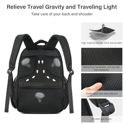 MILADA Travel Backpack For Men Laptop Backpack Women Business Carry On Backpack Airline Approved Fits 16.5 Inch Laptop Bag Work Backpack, Black