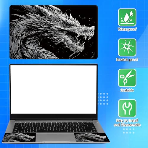 Universal Laptop Skin Sticker Decal for 11.6”12" 13" 13.3" 14" 15" 15.4" 15.6" Reusable Waterproof Scratch-Scratch Resistant Protective Vinyl Laptop Notebook Skin Stickers - Black Dragon - color: Black Dragon