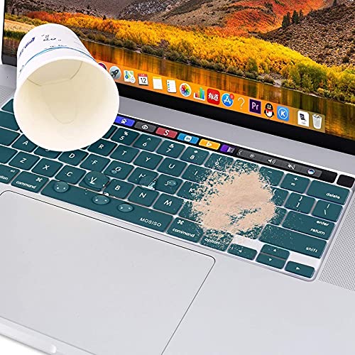 MOSISO Keyboard Cover Compatible with MacBook Pro 13 inch M2 2023, 2022, 2021 2020 M1 A2338 A2289 A2251&Compatible with MacBook Pro 16 2020 2019 A2141 Touch ID,Protective Silicone Skin, Deep Teal - color: Deep Teal