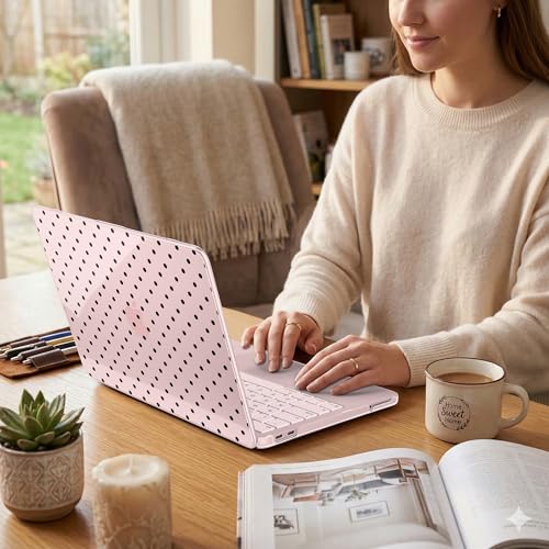 for MacBook Neo 13 Inch Case 2026 (Model A3404, A18 Pro chip), Stylish Pattern Protective Hard Shell with Screen Protector, Keyboard Cover & USB-C Adapter - Blush Polka Dots - color: Blush Polka Dots