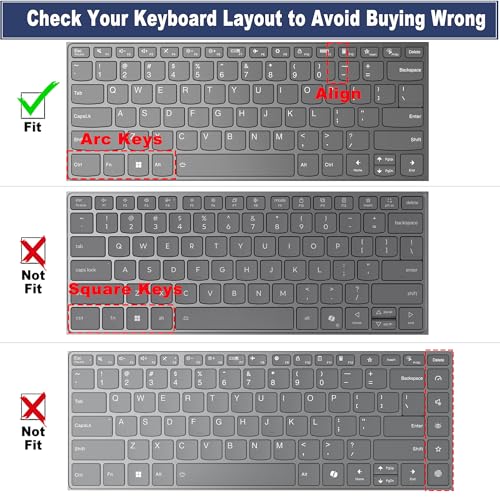 Keyboard Cover for Lenovo Yoga 5i 7i 14" 2-in-1, Lenovo Flex 5 14", Ideapad 5/5i 14", Lenovo Slim 7 9 14", IdeaPad Flex 5 5i 14, Ideapad Pro 5/Pro 5i 14, IdeaPad Slim Pro 5i 7i, ThinkBook 14 G2 G3 - color: BLACK