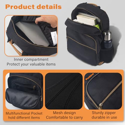 24L Travel Laptop Backpack, Business Anti Theft Slim Sturdy Large Laptops Backpack, Water Resistant College Computer Bag Gift for Men & Women Fits 17 Inch Notebook, Black