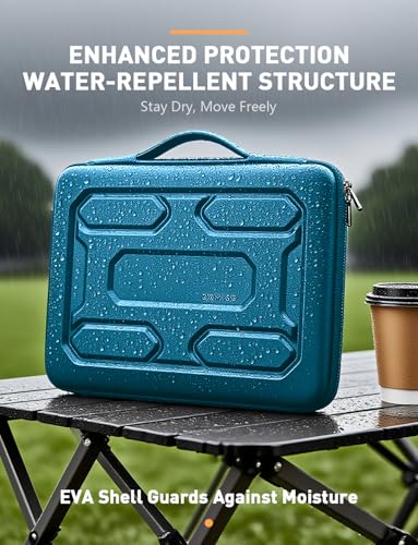 DOMISO 14 inch Laptop Sleeve with Handle Shockproof Computer Bag Waterproof EVA Protective Carrying Case for 14" ThinkPad E480/Yoga 920/13.5" Microsoft Surface Book/HP Pavilion 14 Stream 14, Teal - color: Teal, size: 14 inch