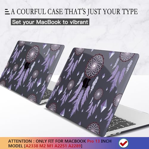 CISSOOK Compatible with MacBook Pro 13 inch 2025-2016 Release M2 M1 Chip A2338 A2251 A2289 A2159 A1989 A1706, Plastic Hard Shell Cover for MacBook Pro 13 with Touch Bar, Dream Catcher - color: Pro13inch-Dream Catcher