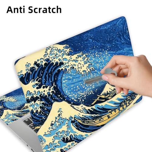 Aesthetic Laptop Skin Cover,12-15.6 Inch Universal Vinyl Sticker Decal,Waterproof Scratch-Resistant Notebook Wrap,Removable Residue-Free Protector,Wave Night Star - color: Wave Night Star