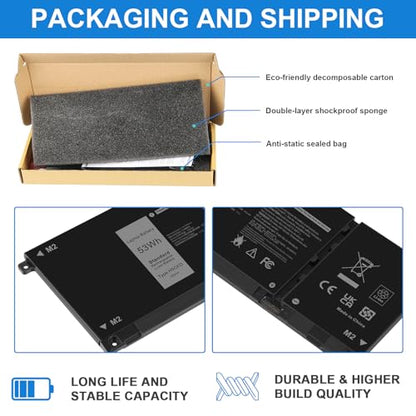 Futurebatt H5CKD Battery Replacement for Dell Inspiron 5300 5301 5401 5402 5408 5409 5501 5502 5508 5509,Inspiron 5400 5406 7405 7300 7306 7500 7506 2-in-1 Silver Latitude 3410 3510 Vostro 5502 - size: H5CKD 11.38 4.53 0.73