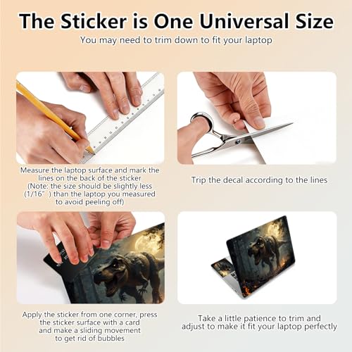 Laptop Skin Sticker Decal 15.6 Inch,12 13 13.3 14 15 15.6 in Laptop Netbook Skins for Notebook,Art Decal Removable Waterproof Scratch Resistant,Universal Vinyl Cover,Dinosaur Forest Moon - color: Dinosaur Forest Moon