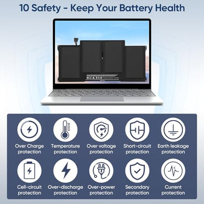 A1405 Replacement Laptop Battery for MacBook Air 13 inch A1466 (Mid 2012 | Mid 2013,Early 2014,Early 2015,2017) A1369(Late 2010,Mid 2011 Version) 8000mAh fits A1496 A1377 (EMC :2925, 2469, 2559, 2392) - size: 11.54*5.39*0.2inch A1466