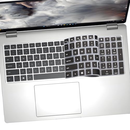 2 PCS Keyboard Cover for 16" Dell Pro 16/Pro 16 Plus/Pro Max 16 PB16250 PB16255 PC16250 PC16255 MC16250 MC16255, Dell Pro Max 18 Plus MB1825 2026-2024 18'' Laptop (NOT FIT Pro 16 Premium DA16250) - color: Black+Clear