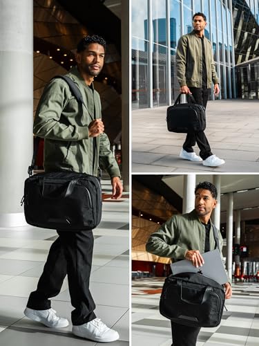 ALPAKA Bravo Brief Laptop Briefcase Business Shoulder Bag | Fits 16-inch Laptop, Detachable Shoulder Strap, For Men and Women Work Travel, Weatherproof Fabric Axoflux 400D - color: Black
