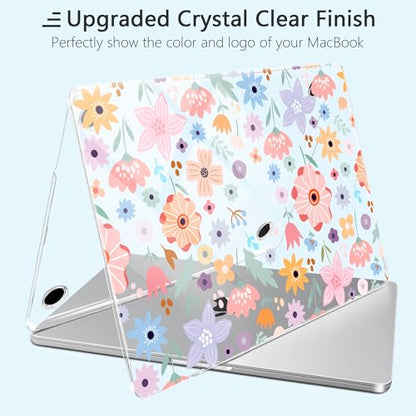 for New MacBook Pro 14 inch Case 2026 2025 M5 2024 M4 2023 Release– Aesthetic Cute Design Ultra Thin Clear Laptop Shell 6-in-1 Bundle with TPU Keyboard Cover & OTG Adapters, Colorful Flowers - color: Colorful flowers