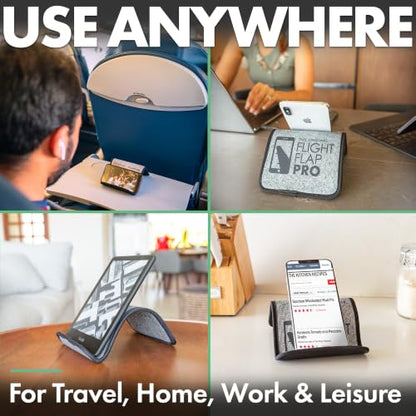 Airplane Phone Holder - Foldable Phone Stand for Plane Travel | Aluminum Build, 9 x 5.2 in. Matte Pro Finish, Tabletop Mount Desk, Plane Tray Seat back, Treadmill, Fits iPhone Cell Phone - color: PRO, size: Large