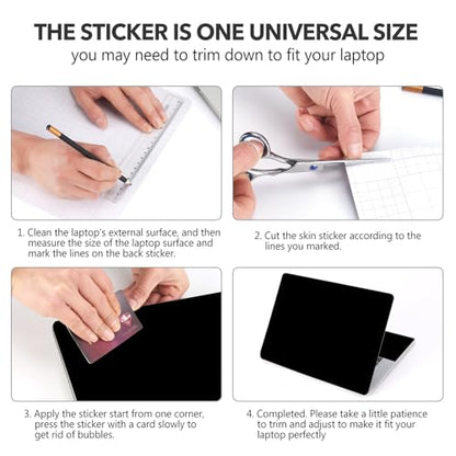 AIMSA Black 15 15.6 Inches Laptop Skin Sticker Decal, Personalized Reusable Waterproof Scratch Resistant Netbook Notebook PC Art Protector Skin Stickers - color: Cool Black